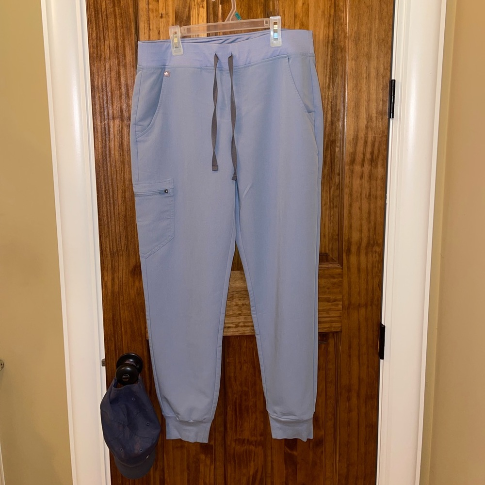 FIGS dusty blue joggers